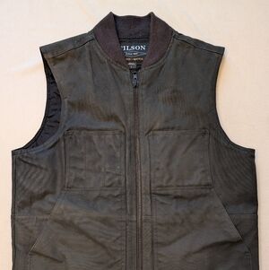 Filson Black Oiled Cotton Canvas  Vest